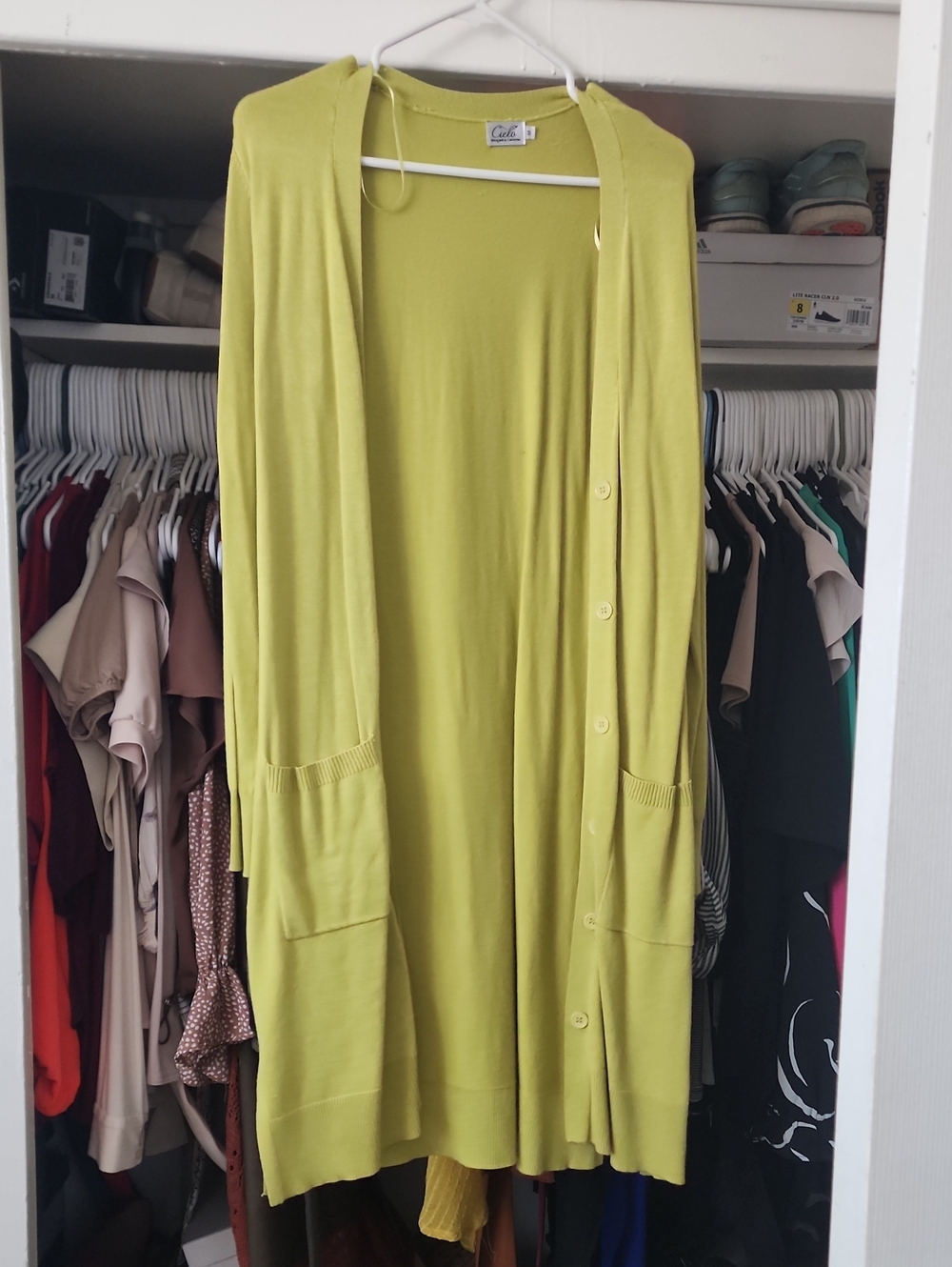 Cielo Long Lime Green Open Cardigan